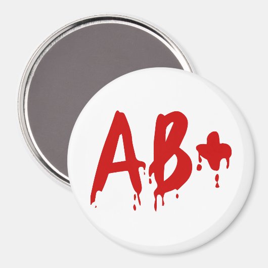 Aimant Groupe sanguin AB+ Positif #Hôpital d'horreur (Recto/Verso)