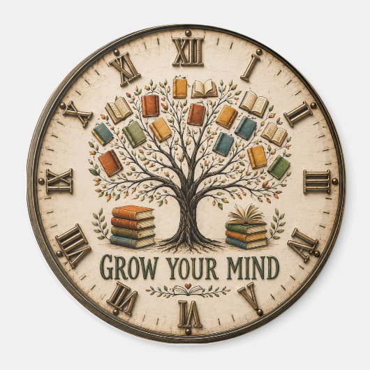Aimant Grow Your Mind Book Reading Teacher Gift (Devant)