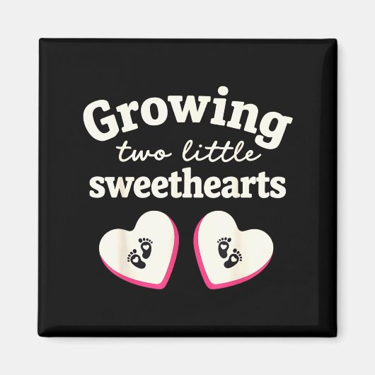 Aimant Growing Two Little Sweethearts Valentines Pregnanc (Devant)