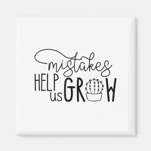 Aimant Growth Mindset Teacher Mistakes Help Us Grow Men W (Devant)