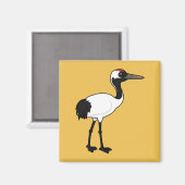 Aimant Grue à couronne rouge (Recto/Verso)