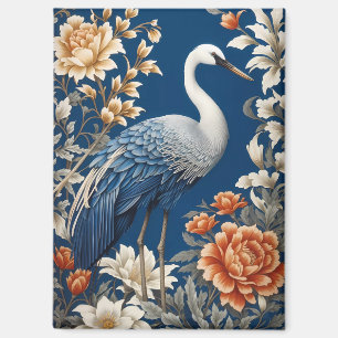 Aimant Grue Bleue Élégante William Morris Inspiré