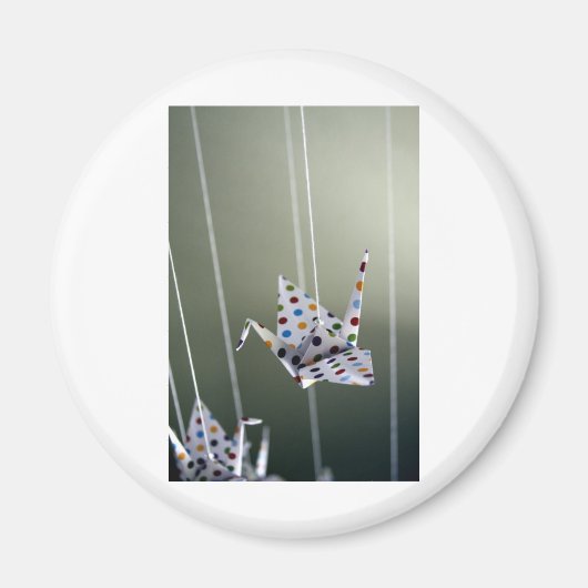 Aimant grue poka dot origami (Devant)