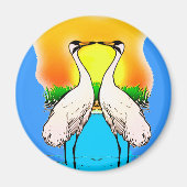 Aimant Grues blanches amoureuses (Devant)