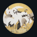 Aimant Grues d'horloges japonaises Vintage Bird Rich Clas<br><div class="desc">Cette image est basée sur le troupeau japonais de grues (18ème siècle) peinture vintage par Ishida Yutei. Image du domaine public de l'Institut d'Art de Minneapolis.</div>