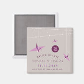 Aimant Grues en papier pourpre et feux de fée Mariage chi (Recto/Verso)