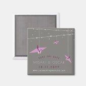 Aimant Grues En Papier Violet Et Luminaires De Fée Enregi (Recto/Verso)