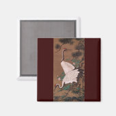 Aimant Grues, Watanabe Shuseki Art Japonais (Recto/Verso)