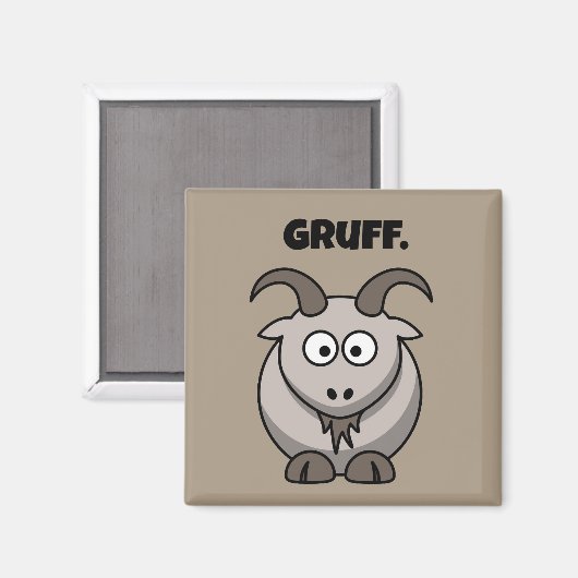 Aimant Gruff Grey Chèvre Funny Fairy Tale Dessin (Recto/Verso)