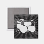 Aimant Grunge Drums Black Burns (Recto/Verso)