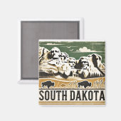 Aimant Grunge en détresse Dakota du Sud (Recto/Verso)