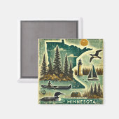 Aimant Grunge en détresse Minnesota (Recto/Verso)