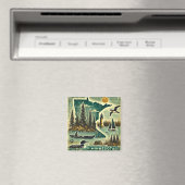 Aimant Grunge en détresse Minnesota (In Situ (Lave-vaisselle))