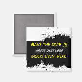 Aimant Grunge Ink Stain - Enregistrer la date Modèle de l (Recto/Verso)