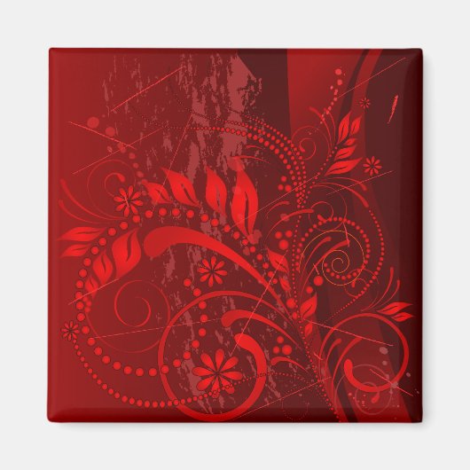 Aimant grunge rouge (Devant)