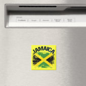 Aimant Grunge Style Jamaïque Drapeau Design (In Situ (Lave-vaisselle))