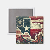 Aimant Grunge Texas en détresse (Recto/Verso)
