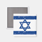 Aimant Grungge du drapeau israélien (Recto/Verso)