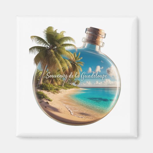 Aimant Guadeloupe – Évasion tropicale, plage parad (Devant)