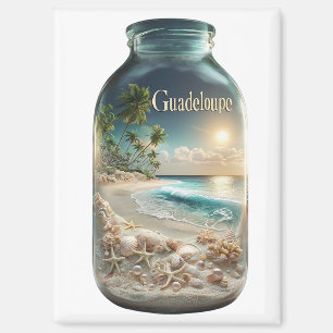 Aimant Guadeloupe Plage en Bouteille Magnet