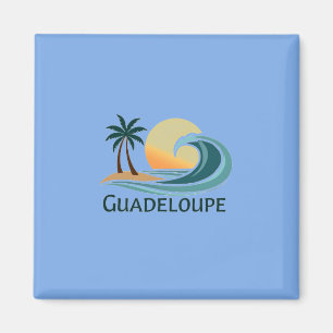 Aimant Guadeloupe Vague Bleu Magnet