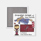 Aimant Guardian Angel of Hair Stylistes par SRF (Recto/Verso)
