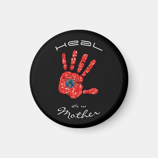 Aimant Guérir avec notre mère Terre MMIW Noir (Devant)