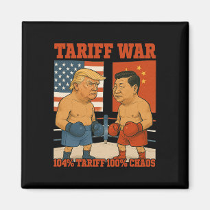 Aimant Guerre Tarifaire Drôle Trump Vs Xi Jinping Boxing