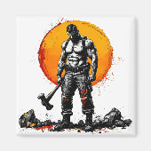 Aimant guerrier barbare médiéval imaginaire hummer force (Devant)