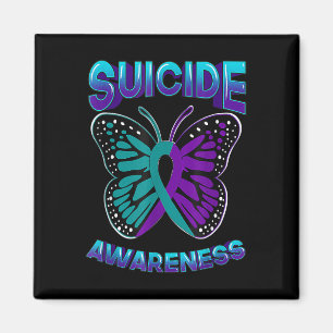 Aimant Guerrier de sensibilisation au suicide Purple &