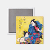 Aimant Guerrier oriental japonais cool geisha et samouraï (Recto/Verso)