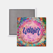 Aimant Guerrier rose Floral Whimsical Inspirational (Recto/Verso)