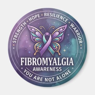 Aimant Guerrière de la Fibro Espoir Résilience Ruban