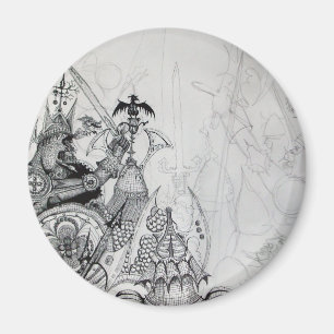 Aimant GUERRIERS GOTHIQUES, Chevaliers barbares, Imaginai