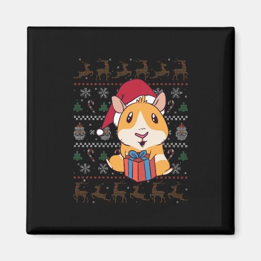 Aimant Guinea Pig Christmas (Devant)