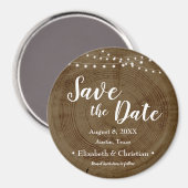 Aimant Guirlande rustique de lumières Écorce de bois Save (Recto/Verso)