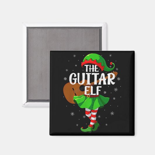Aimant Guitar Elf Christmas Girls Women Elf Squad Xmas Fa (Recto/Verso)