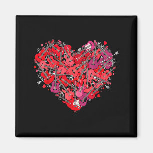 Aimant Guitare cœur Amour Saint-Valentin Guitariste Joueu