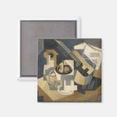 Aimant Guitare et bol de fruits sur une table, 1918 (Recto/Verso)