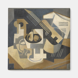 Aimant Guitare et bol de fruits sur une table, 1918