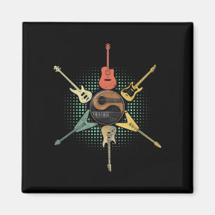 Aimant Guitare Lover Style rétro Cadeau Pour Guitarist