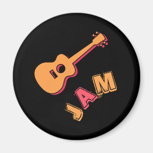 Aimant Guitare qui balance, style jam musical, Art orange