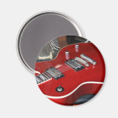 Aimant Guitare rouge sur ampli (Recto/Verso)