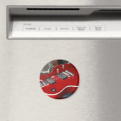 Aimant Guitare rouge sur ampli (In Situ (Lave-vaisselle))