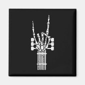 Aimant Guitare Skeleton Rock n Roll Rocker Sign Punk Hall (Devant)
