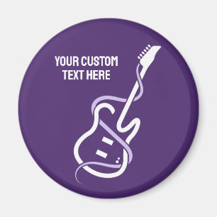 Aimant Guitare stylisée de texte personnalisé