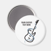 Aimant Guitare stylisée de texte personnalisé (Recto/Verso)