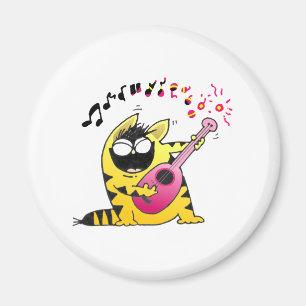 Aimant Guitariste fou de chat
