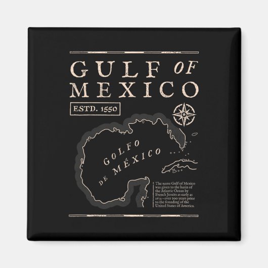 Aimant Gulf Of Mexico 1672 Historic Map (Devant)