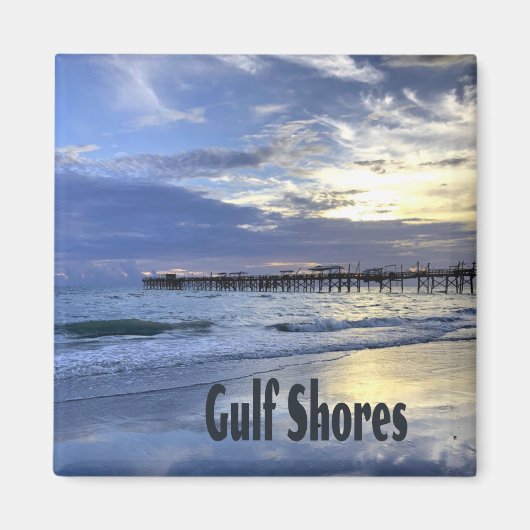 Aimant Gulf Shores Alabama Beach Sunrise Pier (Devant)